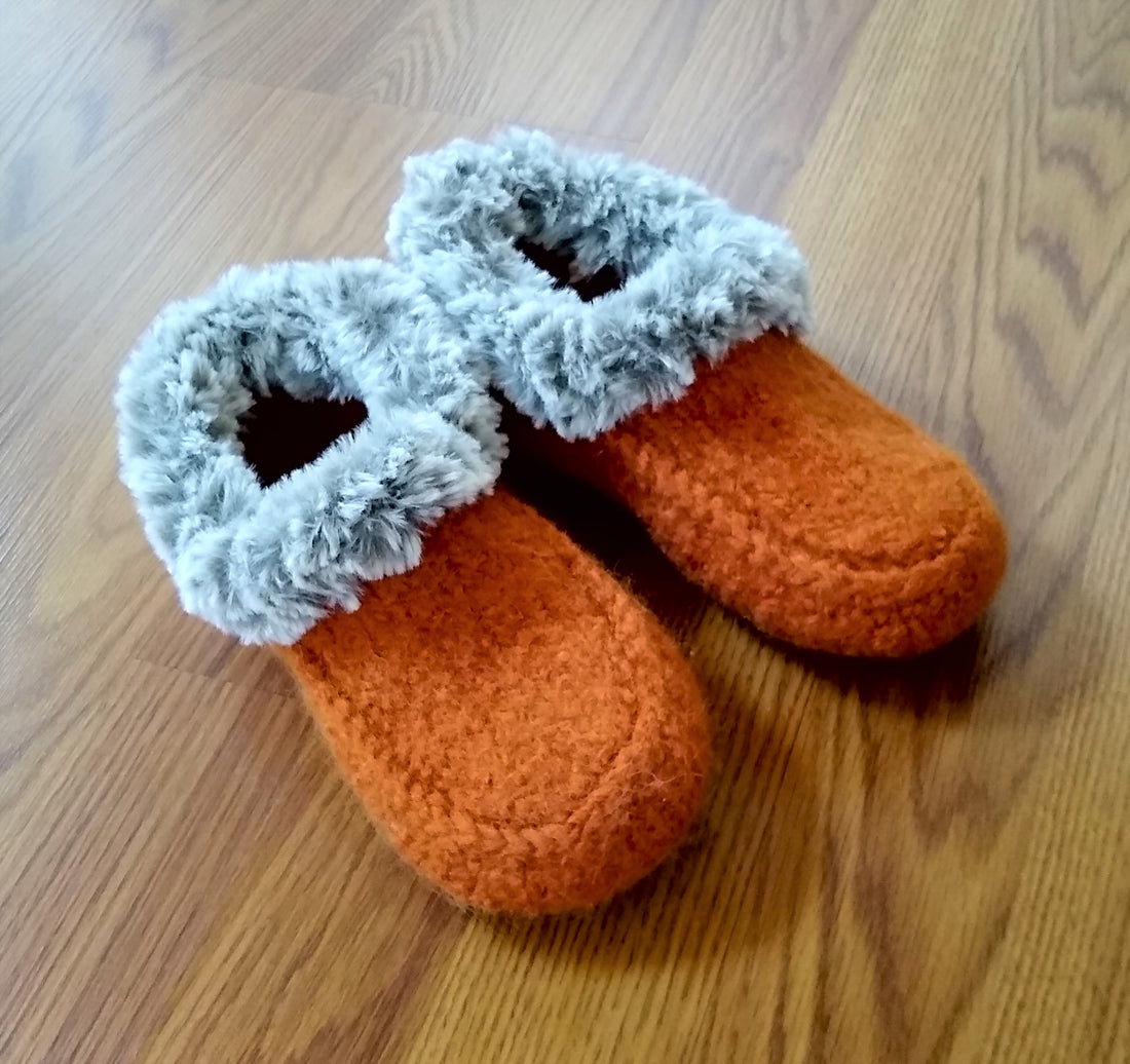 Fur Trimmed Felted Mocs