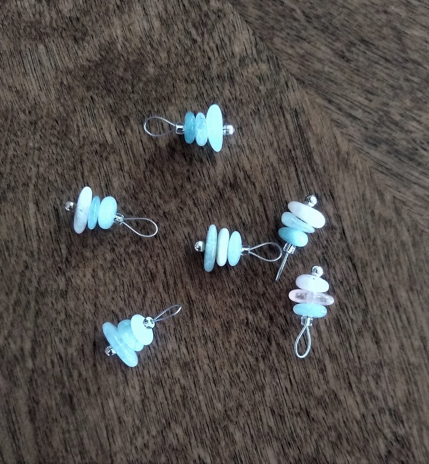 Beryl Gemstone Stitch Markers - stacked stones - limited quantity!