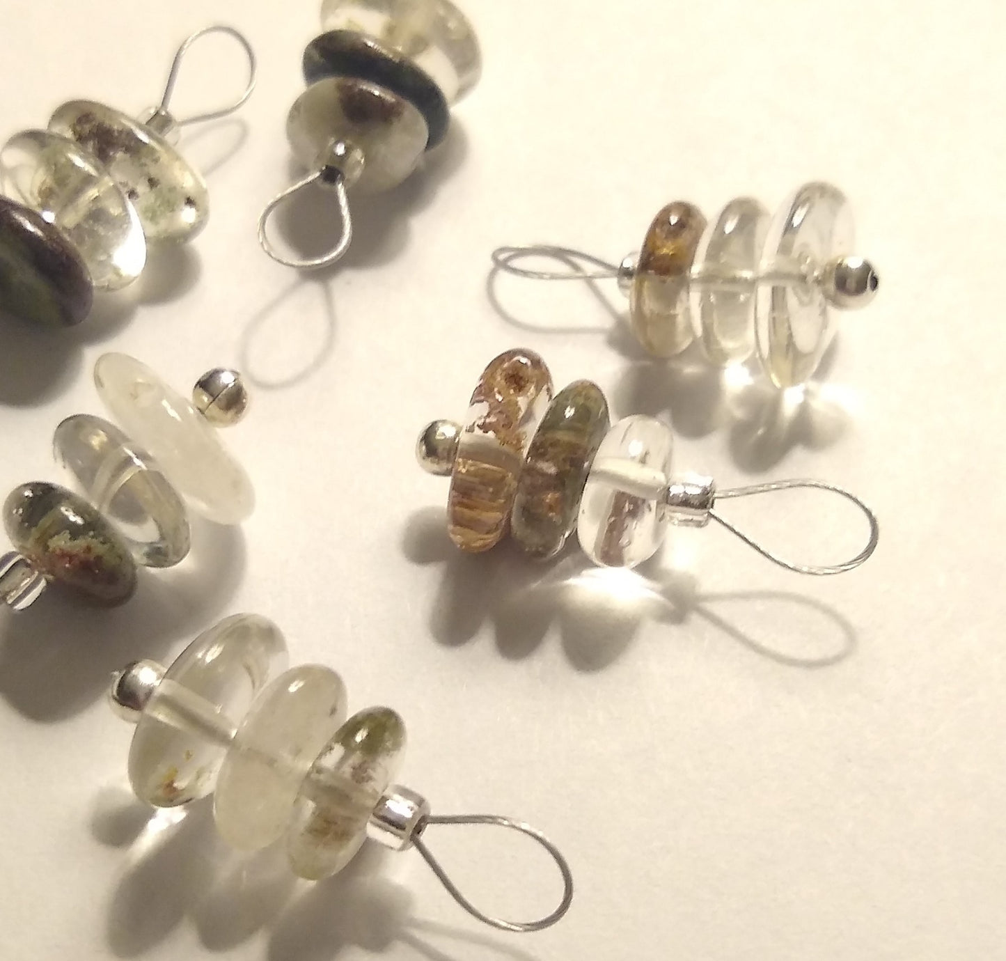 Lodalite Quartz Gemstone Stitch Markers - stacked stones - limited quantity!