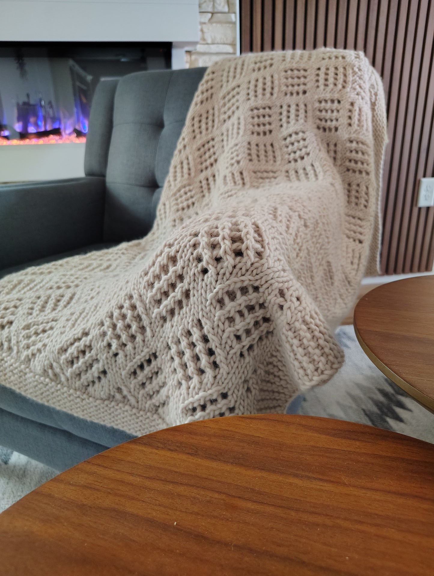 Chalet Windows Throw Knitting Pattern