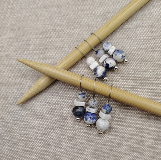 Sodalite and Howlite Gemstone Stitch Markers