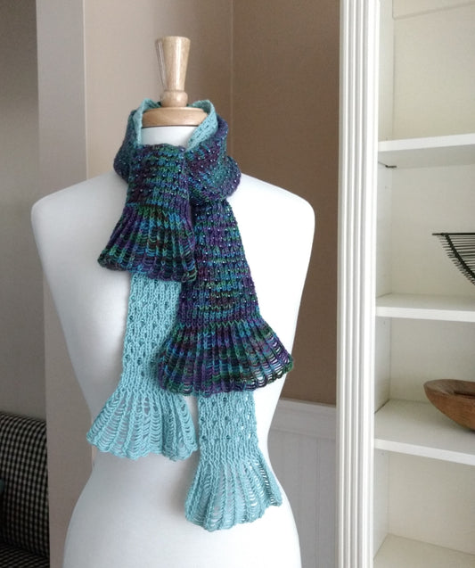 Waterfall Lace Cravat Knitting Pattern