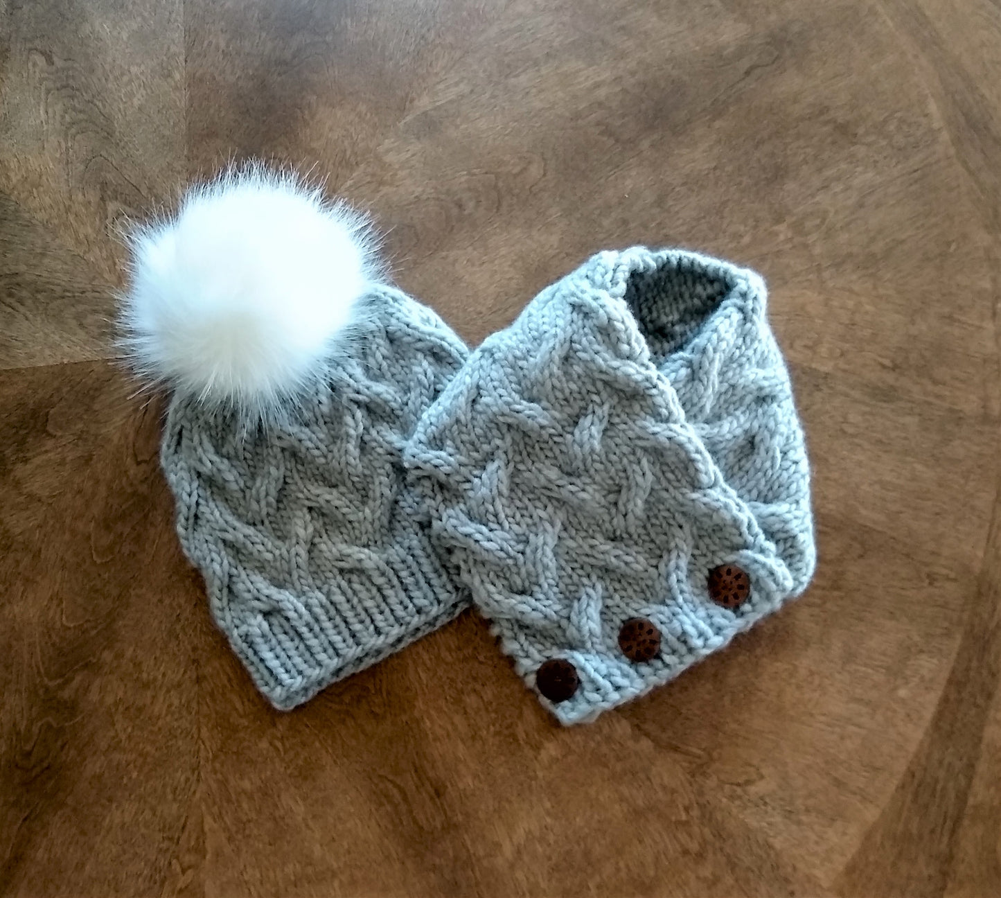Sand Pond Neck Wrap/Cowl and Hat Knitting Pattern