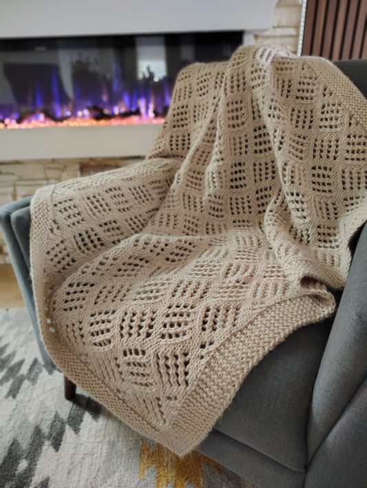 Chalet Windows Throw Knitting Pattern