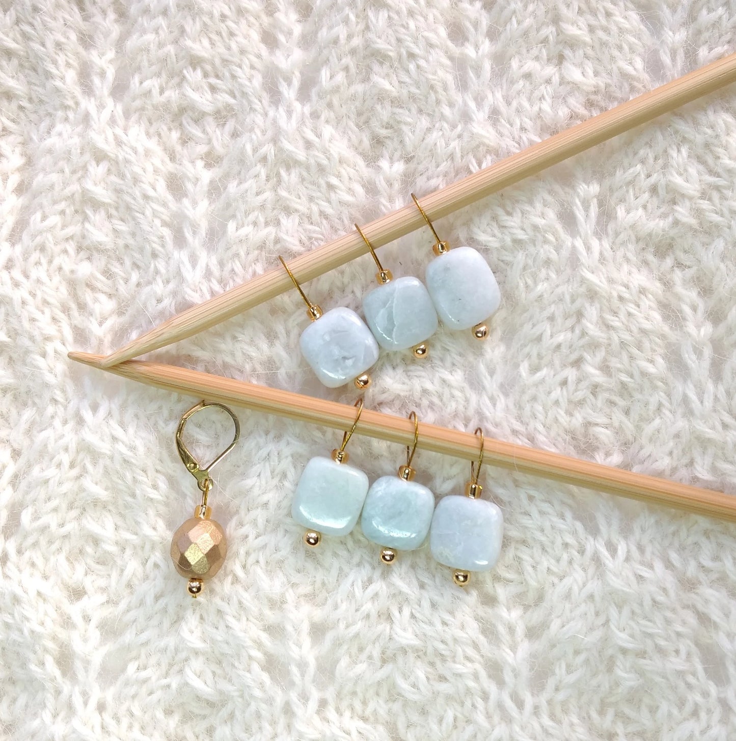 Amazonite Gemstone Stitch Markers