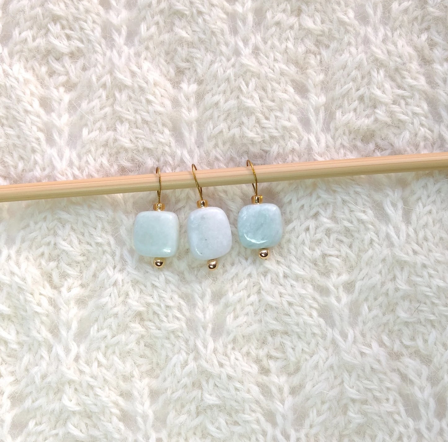 Amazonite Gemstone Stitch Markers