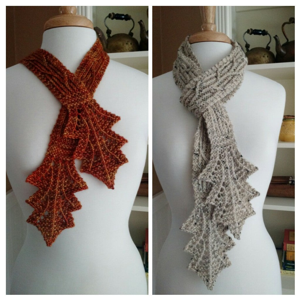 Autumn Leaf Cravat Knitting Pattern