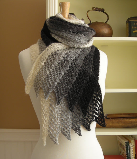 Mistral Scarf, knitting pattern, lace scarf, shawl