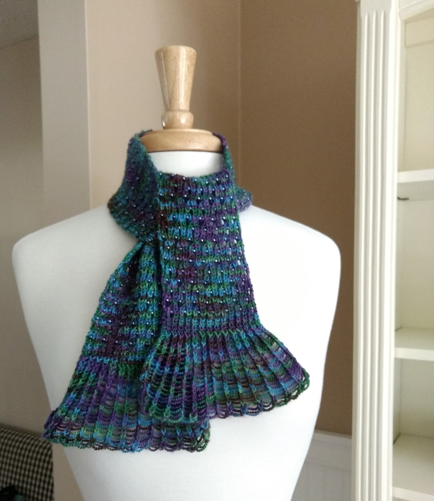 Waterfall Lace Cravat Knitting Pattern