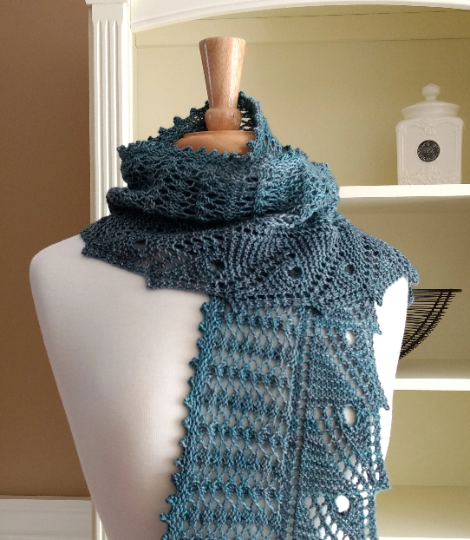 Front Porch Fern Leaf Lace Scarf Knitting Pattern