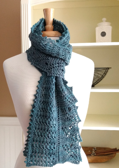 Front Porch Fern Leaf Lace Scarf Knitting Pattern