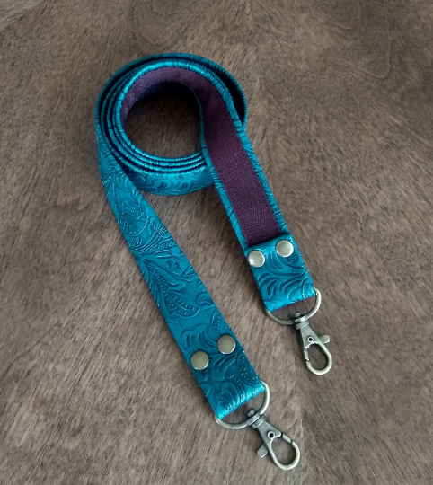 turquoise embossed replacement purse strap, western style strap, tote strap, bag strap